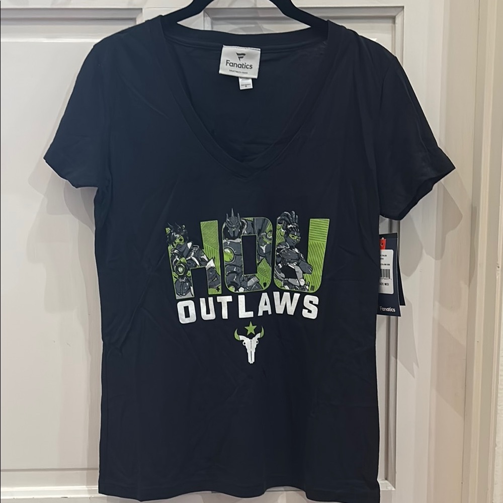 Fanatics Houston Outlaws Black and Green Graphic Tee